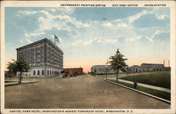 Government Printing Office, City Post Office, Union Station Postcard