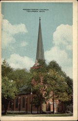 Presbyterian Church Tecumseh, MI Postcard Postcard