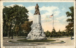 Barnard Monument, Buttonwood Park New Bedford, MA Postcard Postcard
