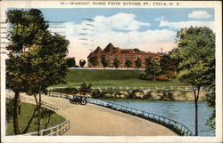 Masonic Home from Rutger St Utica, NY Postcard Postcard