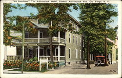 At Sundown, The Adirondack Hotel, Central Adirondack Mts Postcard