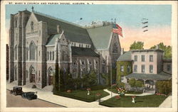 St. Mary's Church and Parish House Auburn, NY Postcard Postcard