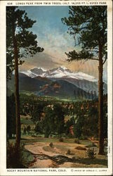 Longs Peak from Twin Trees, Estes Park Rocky Mountain National Park, CO Postcard Postcard