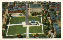 Aeroplane View of Bunker Hill and Grounds Postcard