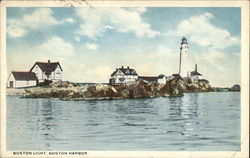 Boston Light, Boston Harbor Postcard