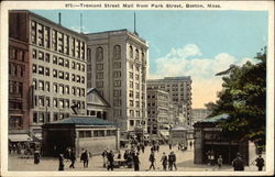 Tremont Street Mall from Par Street Postcard