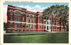 Technical High School Springfield, MA Postcard Postcard