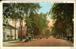 South Street from Front of Museum of Natural History and Art Pittsfield, MA Postcard Postcard