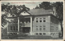 High School Building Postcard