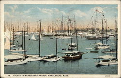 Yachts in Marblehead Harbor Postcard