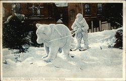 Wonderful Snow Sculpture Postcard