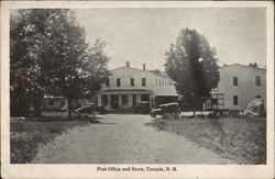 Post Office and Store Temple, NH Postcard Postcard