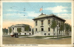 City Hall and Public Library Postcard