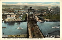 A Bird's Eye View of the Manufacturing District Tacoma, WA Postcard Postcard