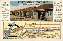 Portland Auto Camp, Best on Portland, Located Near Jantzen Beach Oregon Postcard Postcard