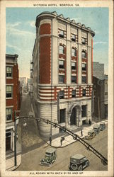 Victoria Hotel, All Rooms With Bath $1.50 and Up Norfolk, VA Postcard Postcard