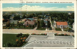 Panorama of City from Tower of Inspriation Point, South Residence District in Foreground Postcard