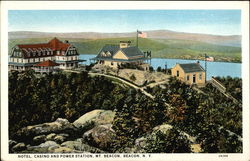 Hotel, Casino and Power Station, Mt. Beacon Postcard