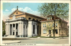 St. Mary's Church and Residence Richmond, IN Postcard Postcard