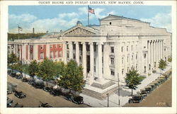 Court House and Public Library New Haven, CT Postcard Postcard