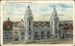 Union Station Worcester, MA Postcard Postcard