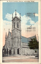 St. Paul's Catholic Church Worcester, MA Postcard Postcard