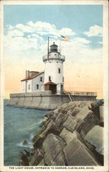 The Light House, Entrance to Harbor Cleveland, OH Postcard Postcard