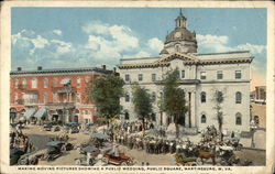Making Moving Pictures showing a Public Wedding at Public Square Postcard