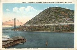 Storm King Highway, Showing Approach to New Bear Mt. Bridge Postcard