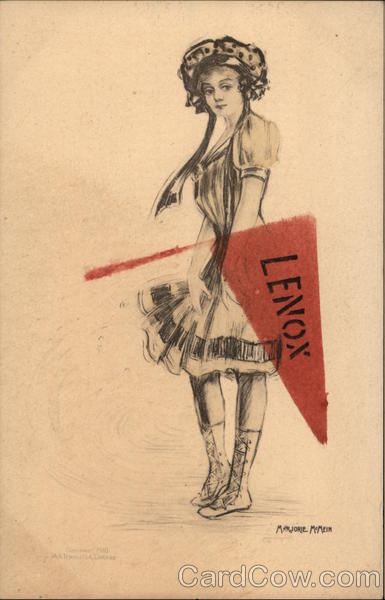 Girl in Bathing Costume and Lenox Flag Post Offices