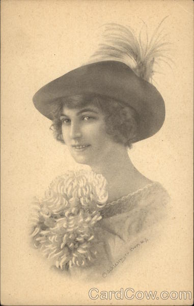 Woman Wearing Large Crysenthemum Women