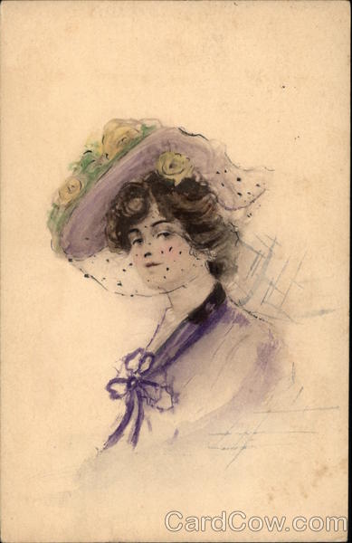 Sketch of Woman Wearing Purple Women