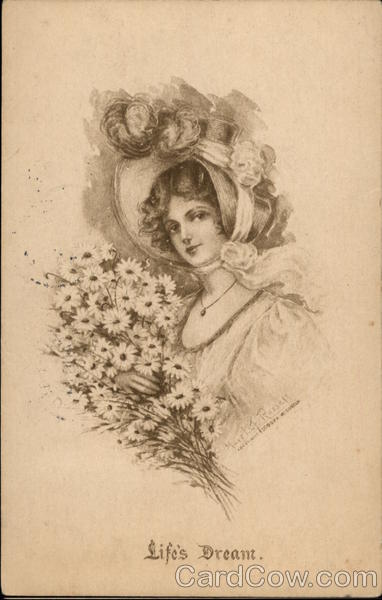 Life's Dream - Woman holding Daisies Women