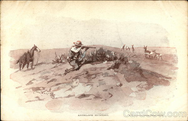 Antelope Hunting Charles Marion Russell Cowboy Western