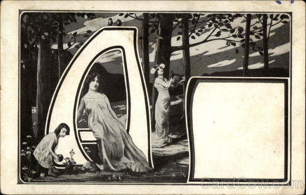 Letter A with Women & a Child Alphabet Letters