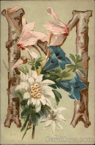 LetterM with Flowers Alphabet Letters