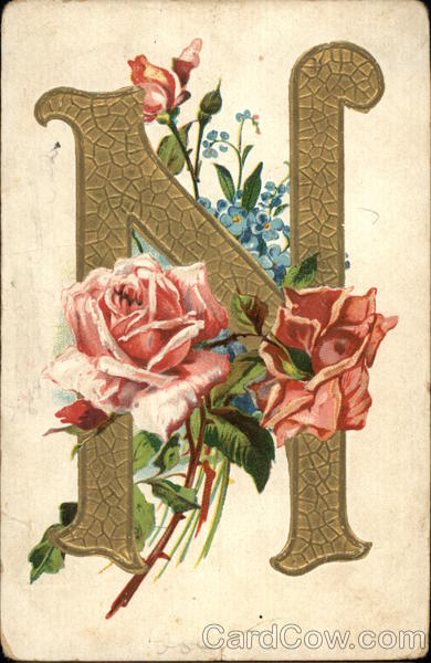 Letter N with Flowers Alphabet Letters