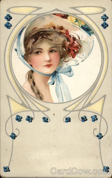 Beautiful Woman in Blue Bonnet Women