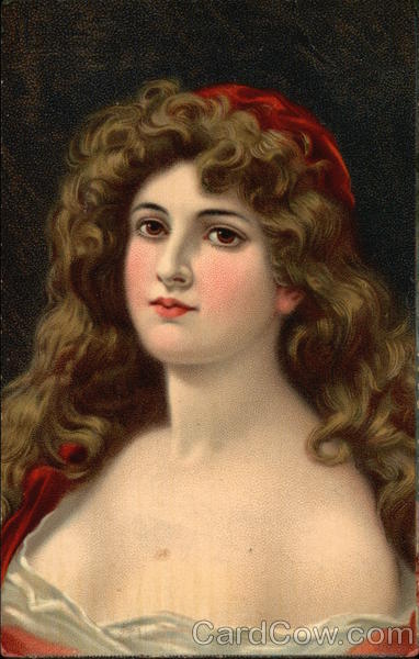 Woman With Long Brown, Curly Hair Women