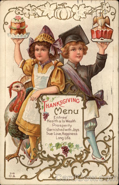 Thanksgiving Menu - Joys, True Love, Happiness, & Long Life
