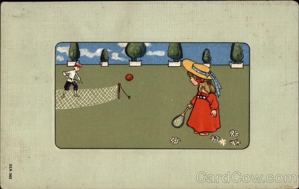Boy and Girl Playing Tennis