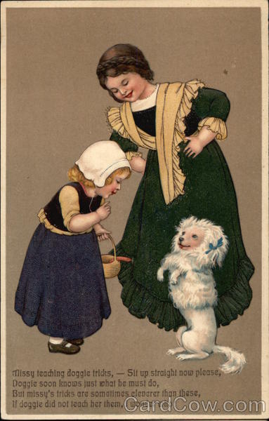 Two Girls with Dog Children