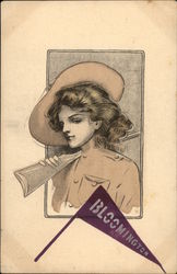 Girl Holding Gun Postcard