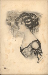 Profile of Young Woman Postcard