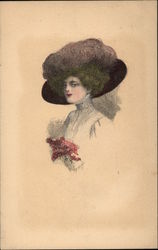 Portrait of Woman in Hat Postcard