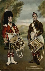 Drummers, Seaforth Highlanders Military Postcard Postcard