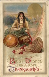 Best Wishes for a Joyful Thanksgiving Postcard