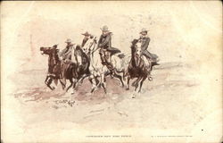 Cowboys off for Town Cowboy Western Postcard Postcard