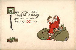 May you lack naught to make yours a most Happy Christmas Postcard