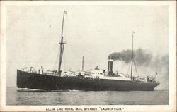 Allan Line Royal Mail Steamer "Laurentian" Postcard